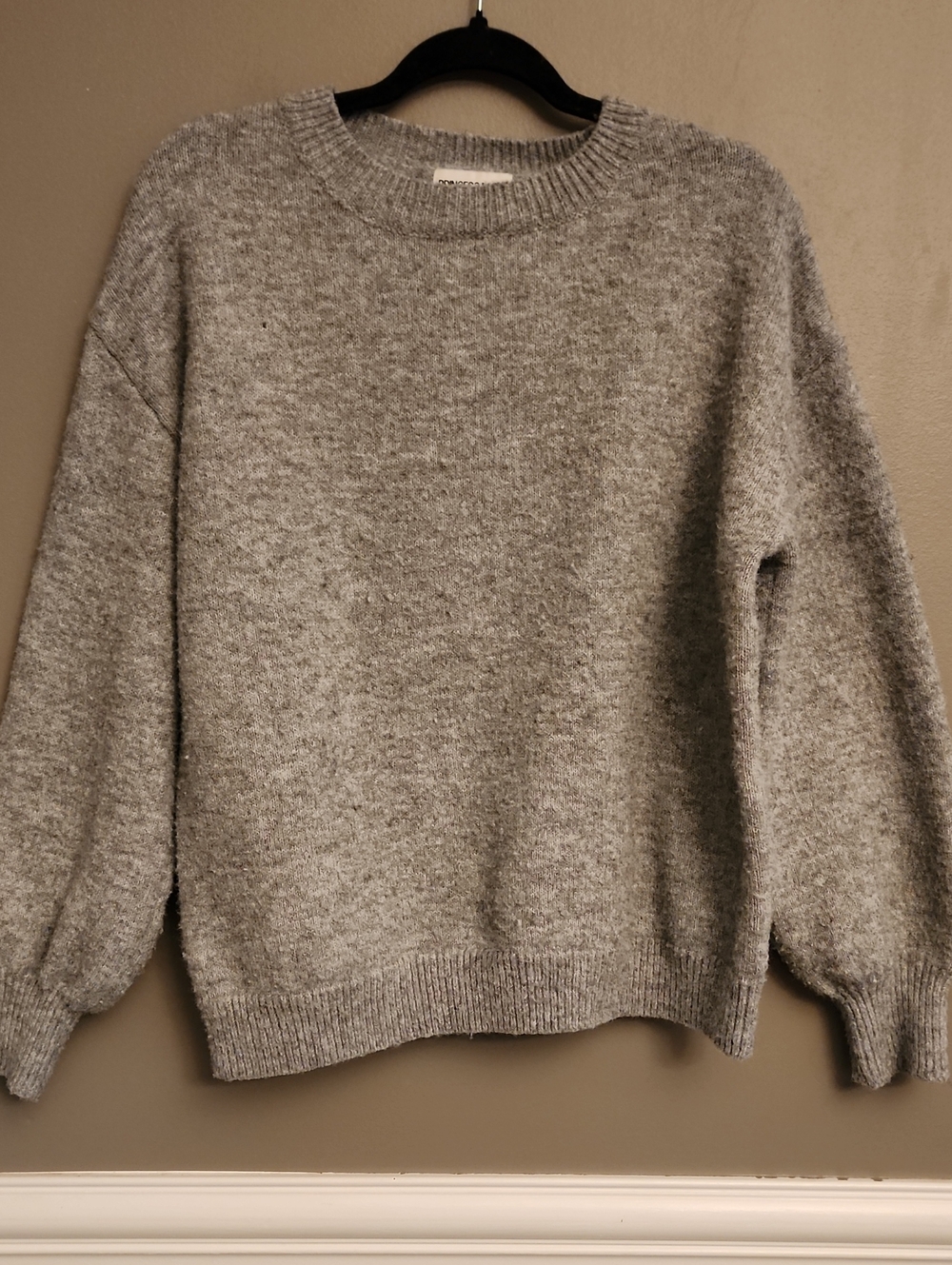 Princess Polly Heather Gray Knit Crewneck Sweater
